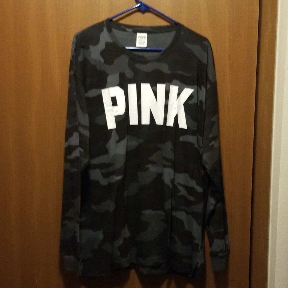 Victoria secret pink t shirt long sleeve camo
